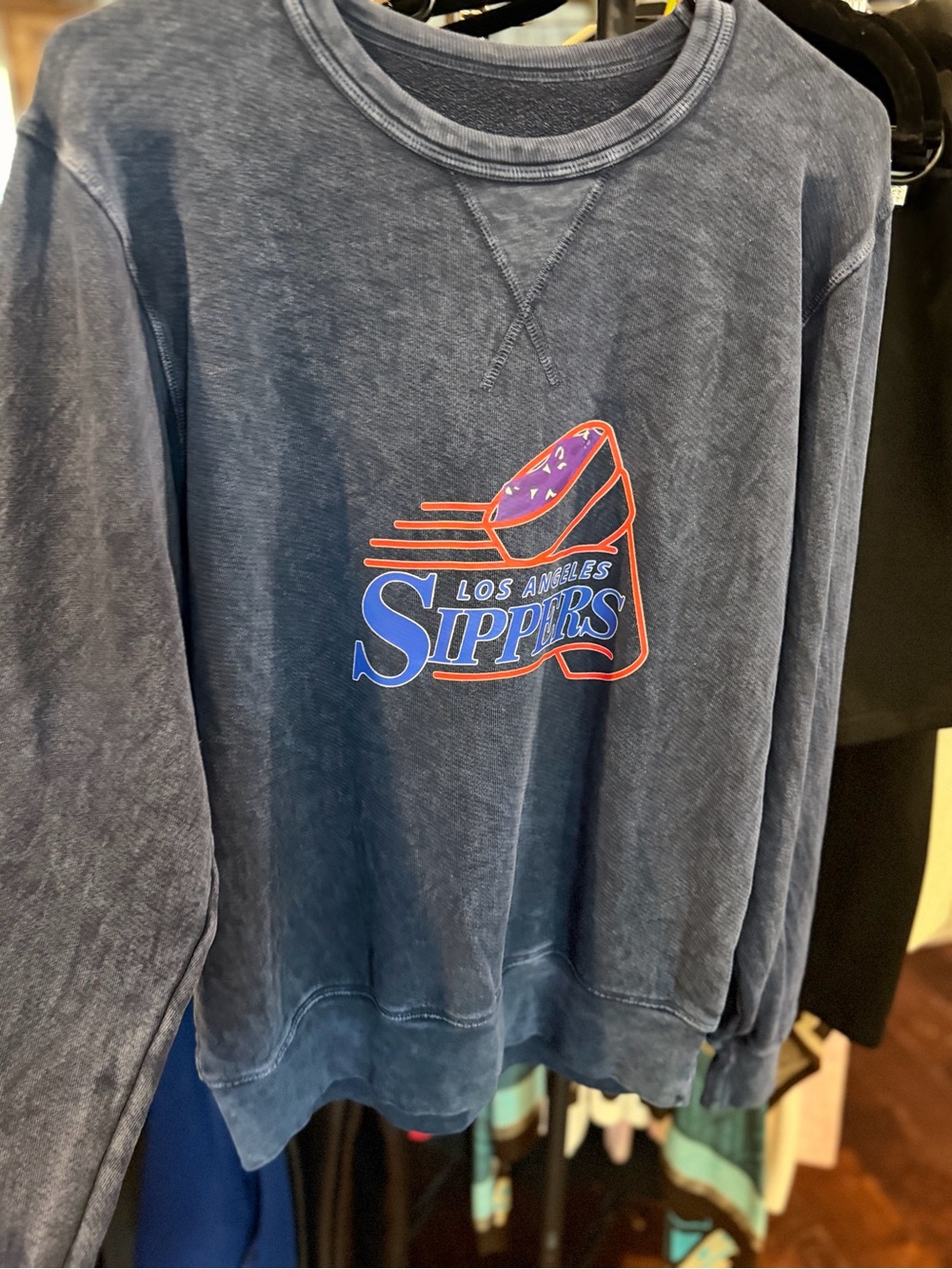 Los Angeles Sippers Navy Graphic Crewneck Sweatshirt